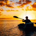 Man Kayak Fishing in the Ocean