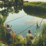 Men fishing at the river
