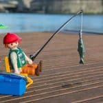 Lego man using the best freshwater lures to catch fish