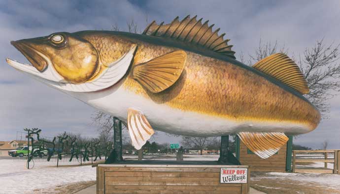Walleye Fishing Statue