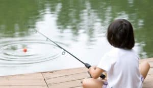 child fishing